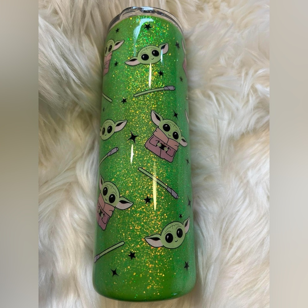 20 oz epoxied/glittered tumbler-NEW